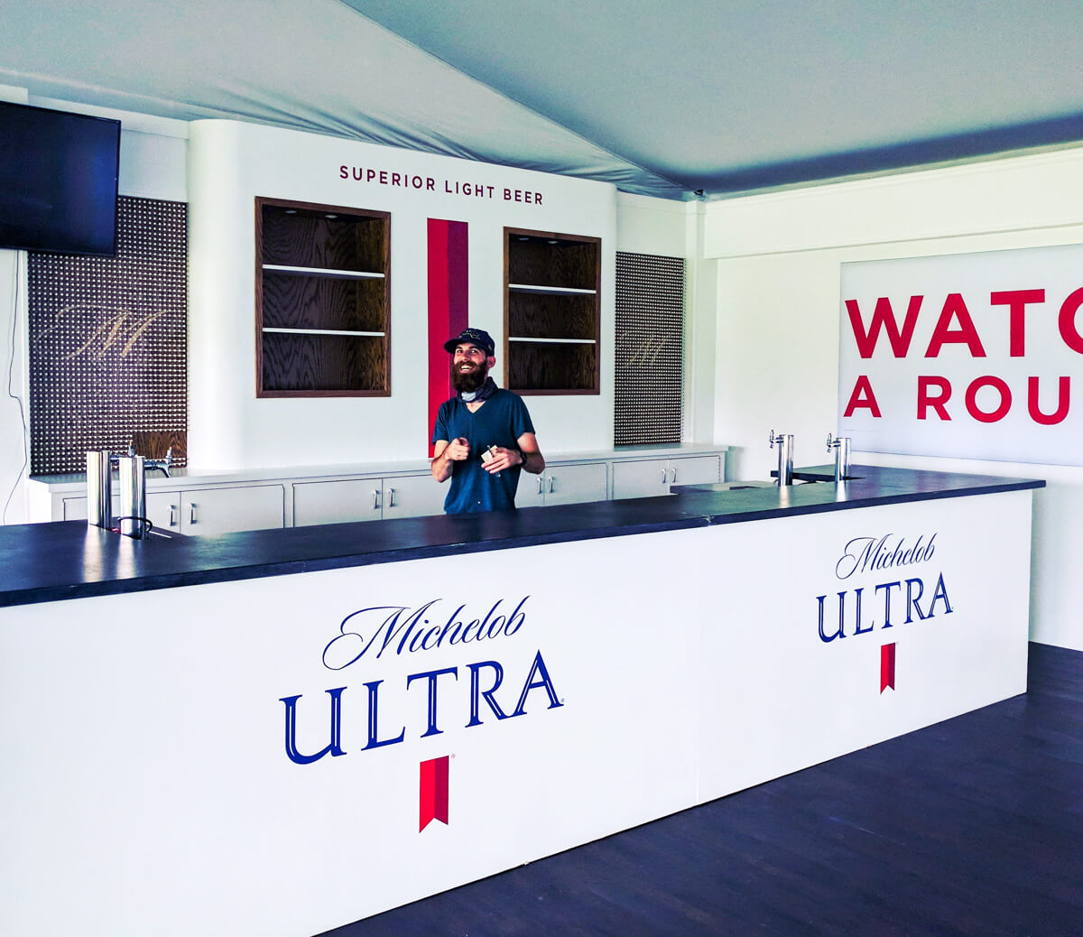 Office wall mural installation